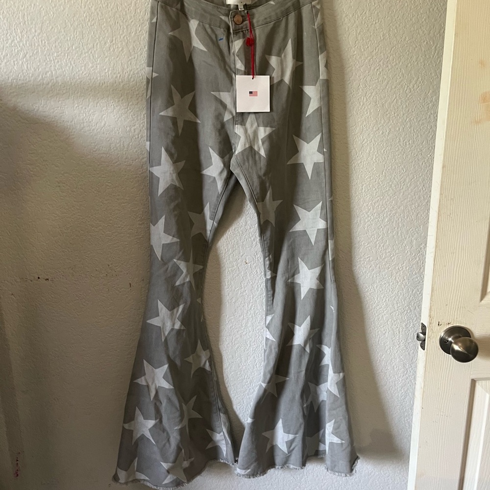 Kids Starry Gray Flared Pants